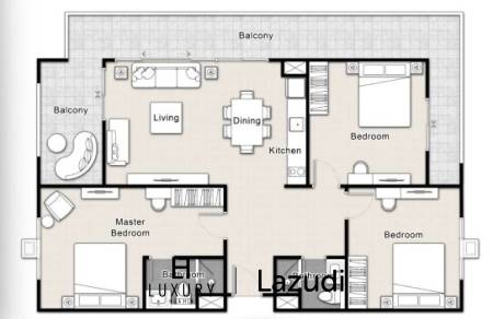 124 ตร.ม 3 เตียง 2 อาบน้ำ คอนโดมิเนียม For ขาย