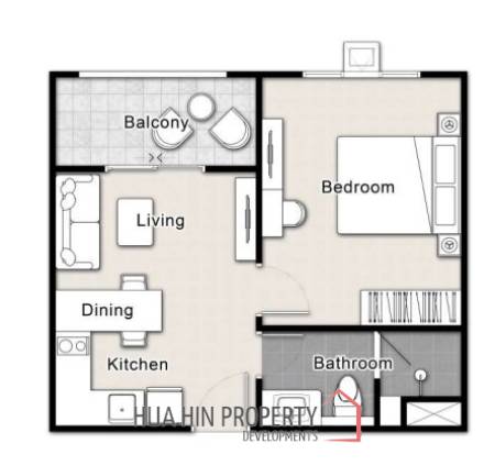 1 Bed 1 Bath 41.17 SQ.M The 88 Condo