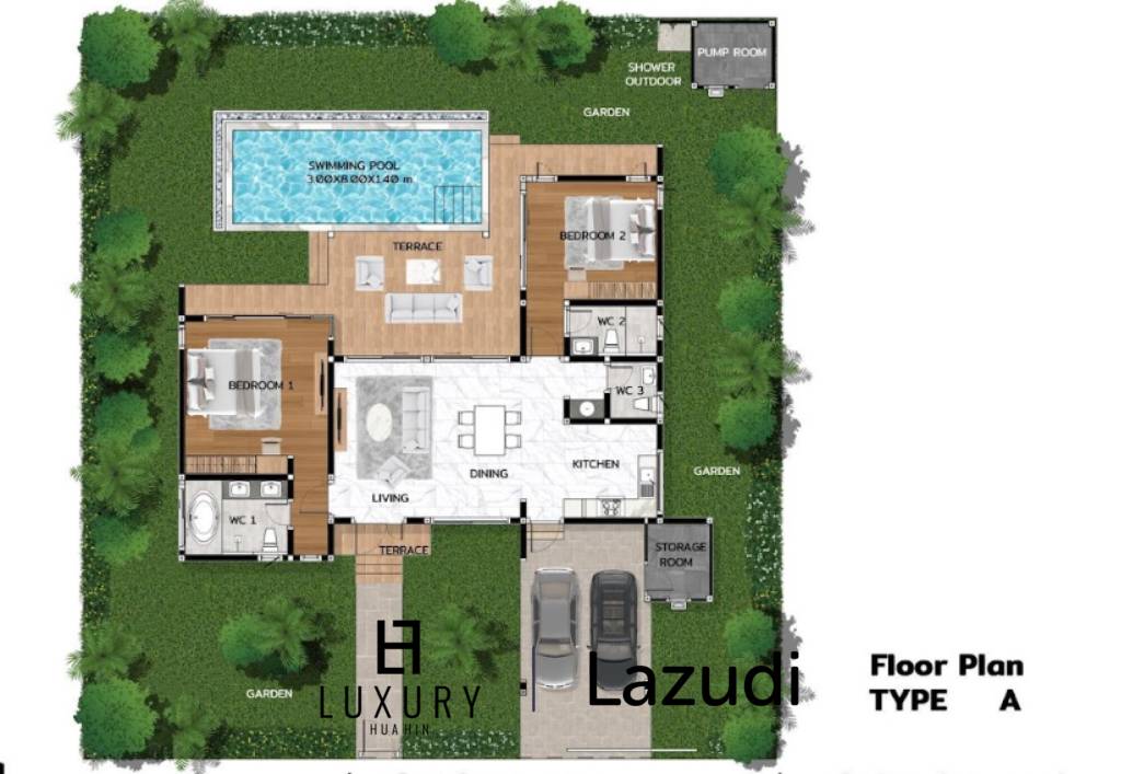 570 ตร.ม 2 เตียง 3 อาบน้ำ วิลล่า For ขาย