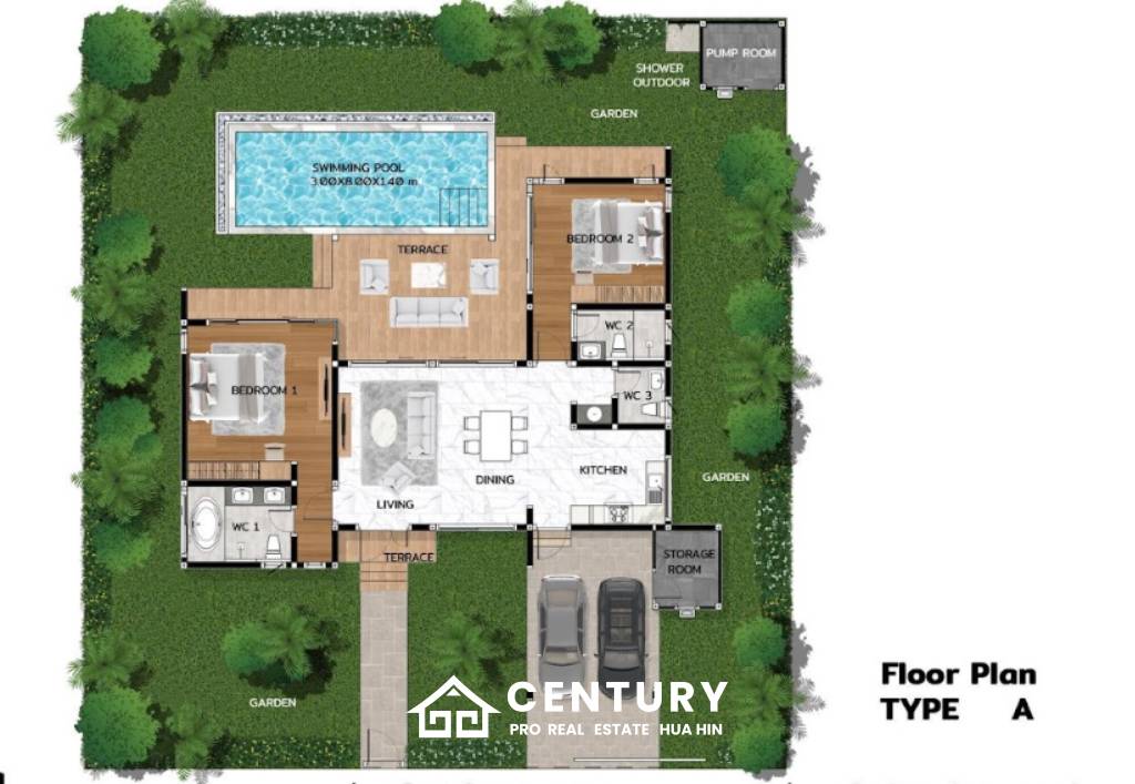 Вилла 570 кв.м. 2 Кровать 3 Ванна