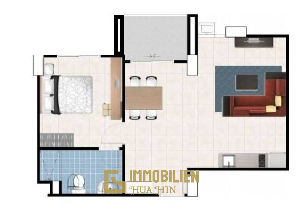 1 Bed 1 Bath 51.70 SQ.M My Style Condo Hua Hin 102