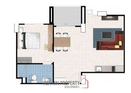 1 Bed 1 Bath 51.70 SQ.M My Style Condo Hua Hin 102
