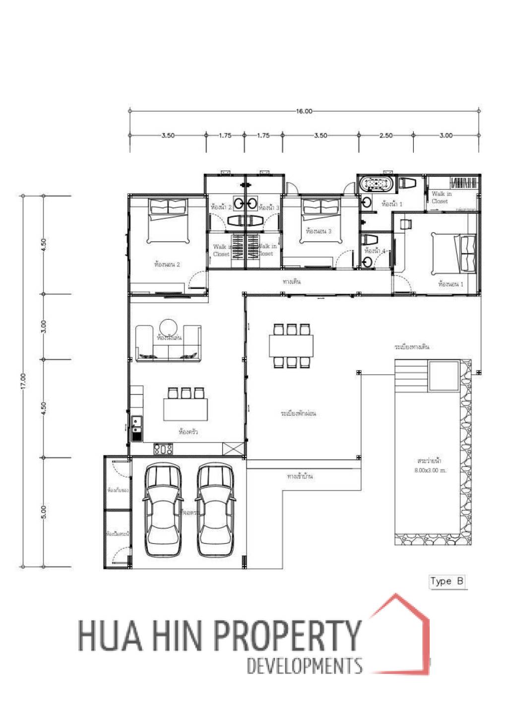 3 Beds 4 Baths 196 SQ.M 99 Village HuaHin