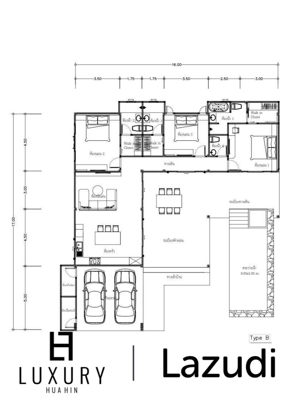 400 Kvm 3 Seng 4 Bad Villa for Salg