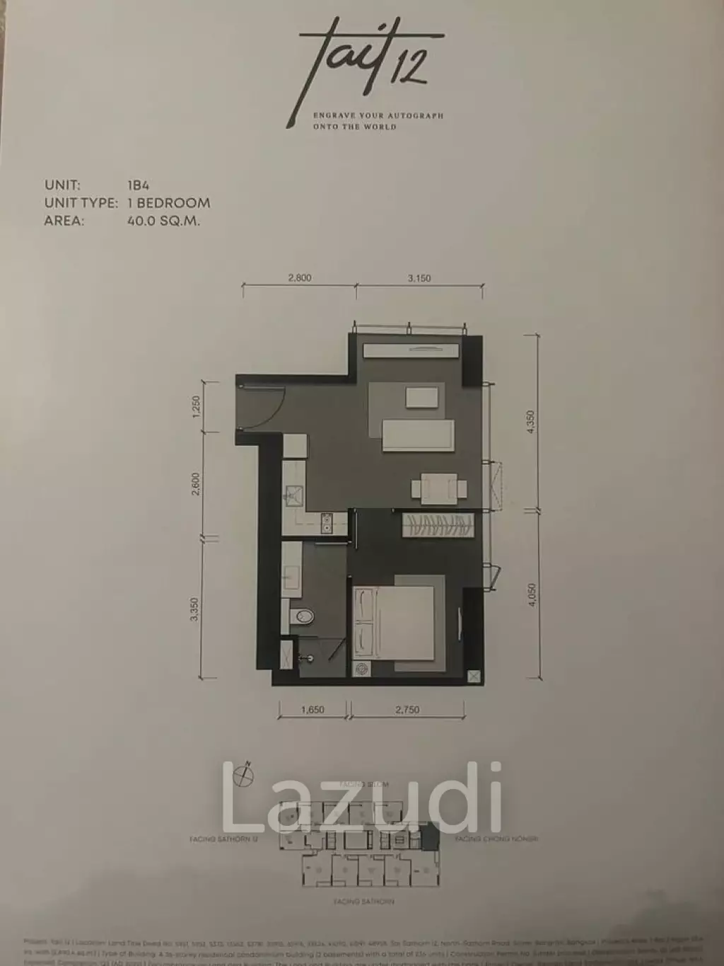 1 Bedroom 1 Bathroom 40 SQ.M at Tait 12