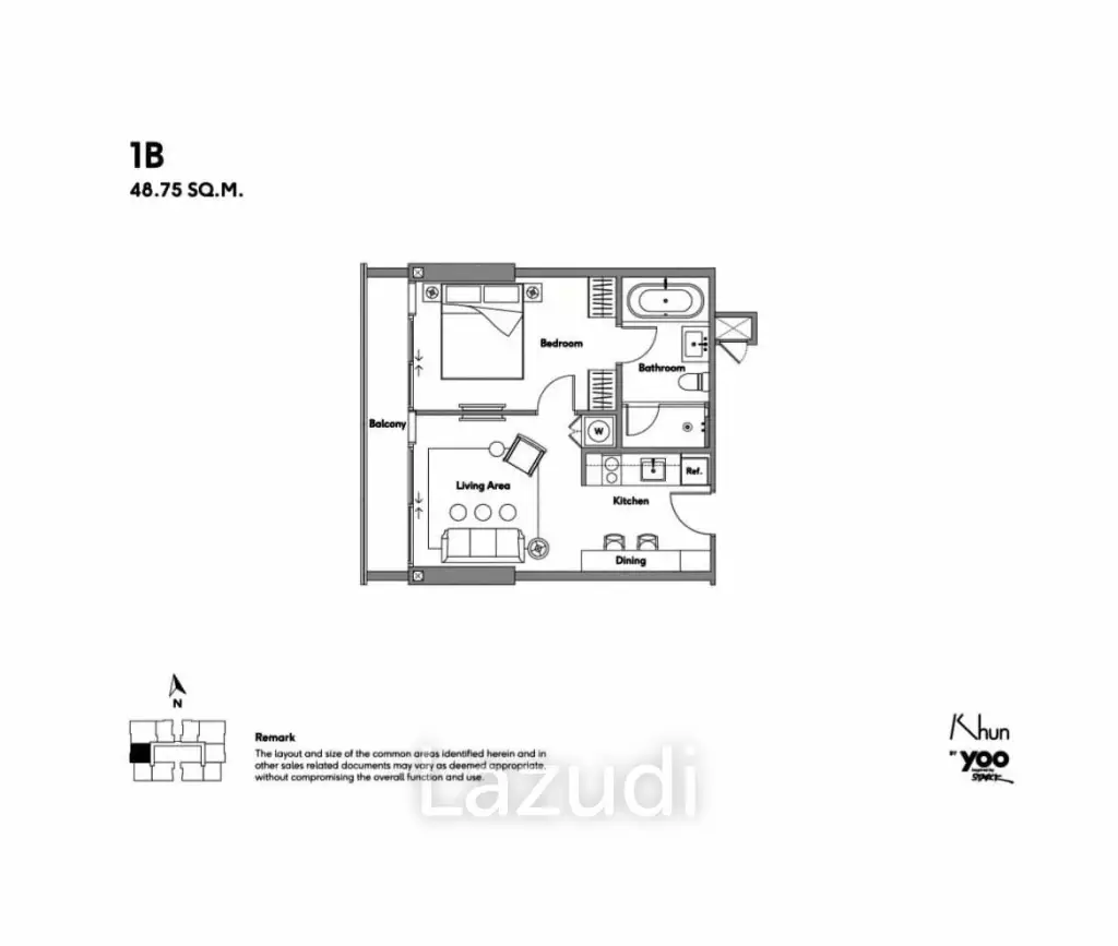1 Bedroom 1 Bathroom 49 SQ.M KHUN by YOO