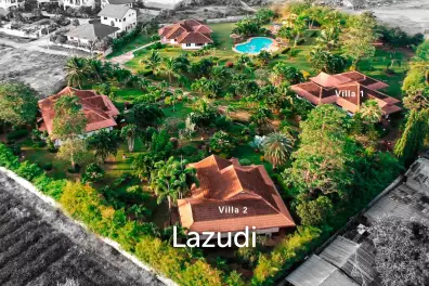 TOP OFFER!!! A magnificent resort is offered for sale on a 5.93-acre plot with 4 villas and a 19 m x 9 m pool.