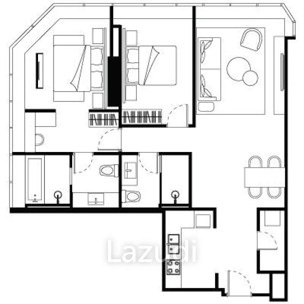 2 Bed 100 SQ.M Ascott Embassy Sathorn Bangkok