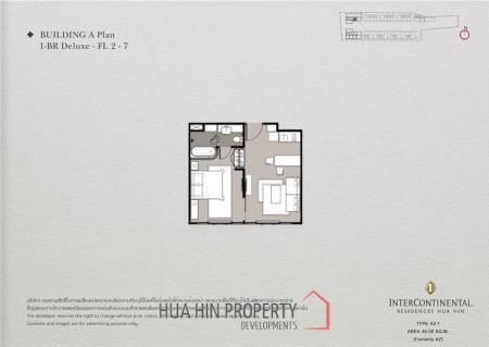 1 Bed 1 Bath 44.57 SQ.M Intercontinental Residences Hua Hin