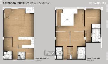 3 Bed Duplex 5 Bath 157.6 SQ.M S47 Sukhumvit