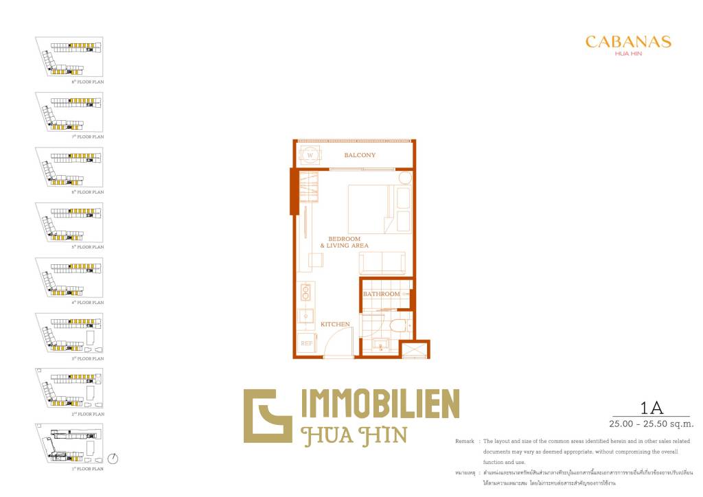 Studio 1 Bed 1 Bath 25.50 SQ.M Cabanas Hua Hin