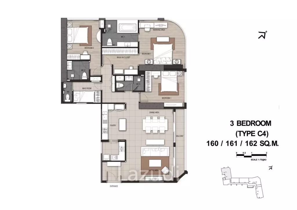 Luxurious 3-Bed Condo at Menam Residences, Bangkok