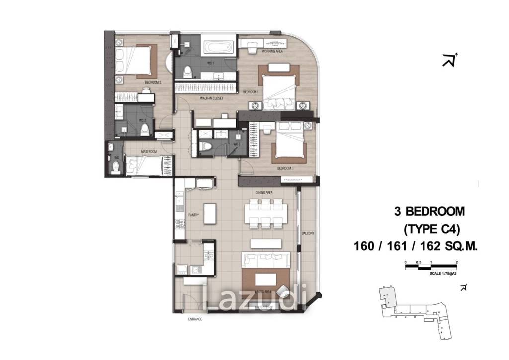 Luxurious 3-Bed Condo at Menam Residences, Bangkok