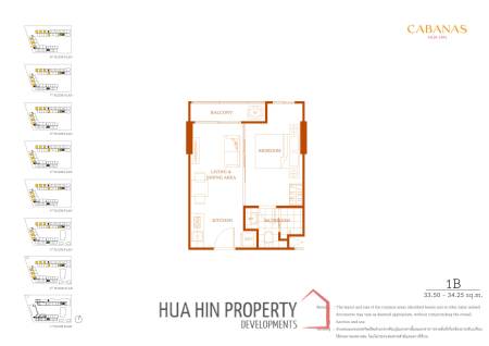 1 Bed 1 Bath 33.50 SQ.M Cabanas Hua Hin