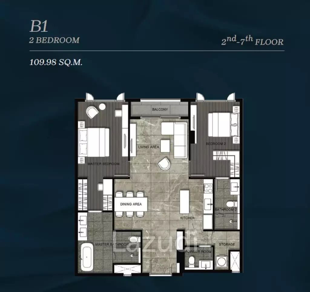 HOT DEAL ! 2 Bed 3 Bath 109.98 SQ.M Nivati Residence