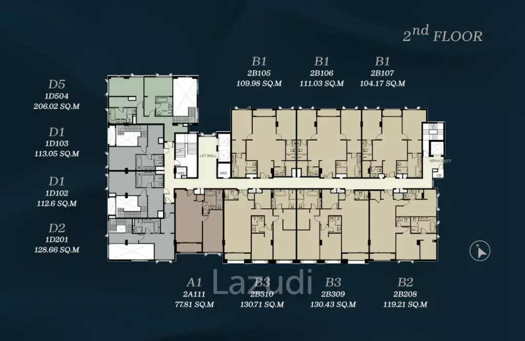 HOT DEAL ! 2 Bed 3 Bath 109.98 SQ.M Nivati Residence