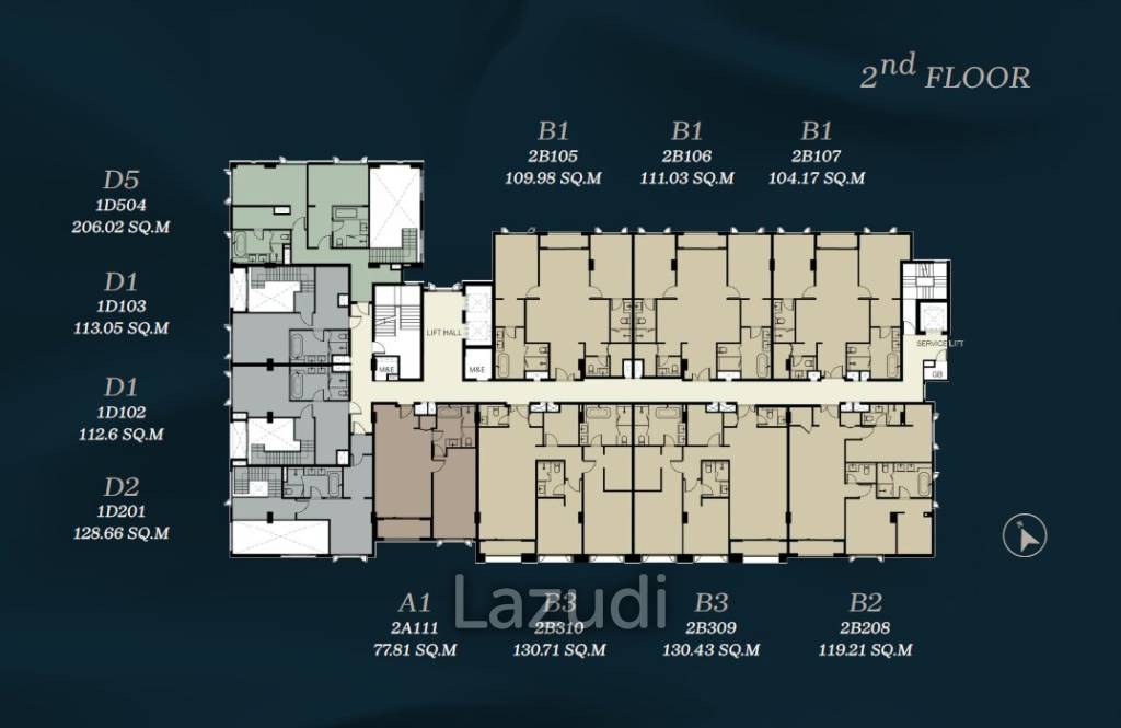 2 Bed 3 Bath 104.17 SQ.M Nivati Residence