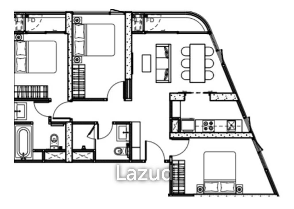 3 ห้องนอน 2 ห้องน้ำ 73 ตร.ม. สกายไลน์ อเวนิว สุขุมวิท 64