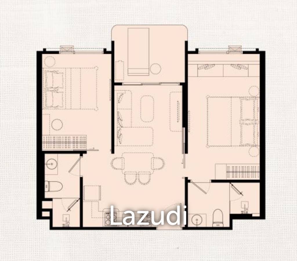 2 Bed 2 Bath 57 SQ.M.  The Title Serenity Naiyang