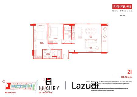 2 Beds 2 Baths 106.25 SQ.M. The Standard Residences Hua Hin