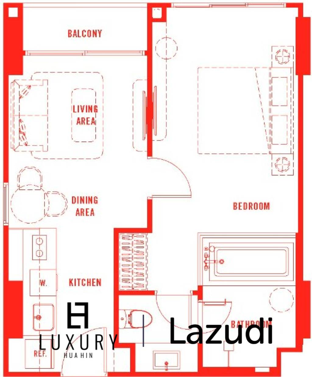 Кондоминиум 45 кв.м. 1 Кровать 1 Ванна