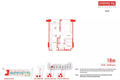 1 Bed 1 Bath 45.50 SQ.M The Standard Residences Hua Hin