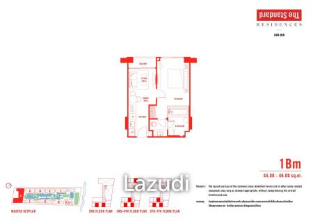 1 Bed 1 Bath 45.50 SQ.M The Standard Residences Hua Hin