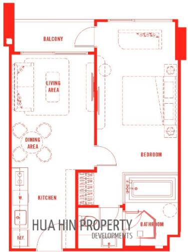 1 Bed 1 Bath 52.75 SQ.M The Standard Residences Hua Hin 1 Bed 1 Bath 52.75 SQ.M The Standard Residences Hua Hin