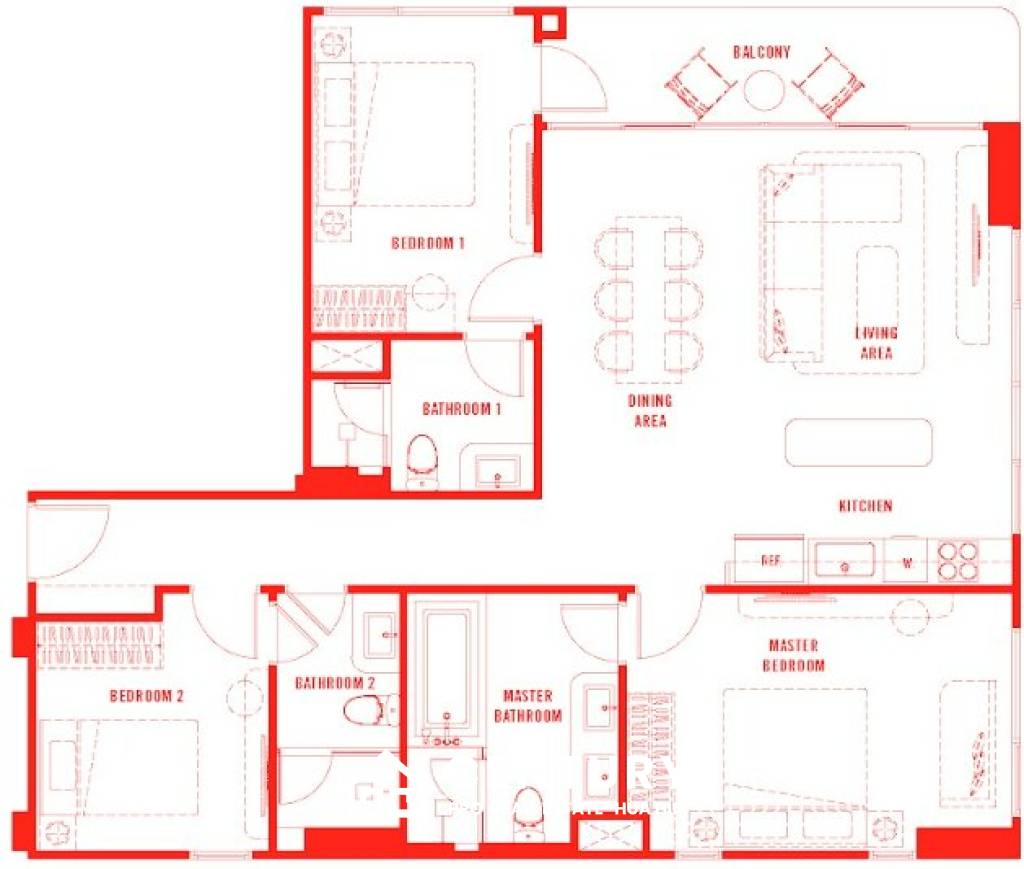3 Beds 3 Baths 107 SQ.M The Standard Residences Hua Hin