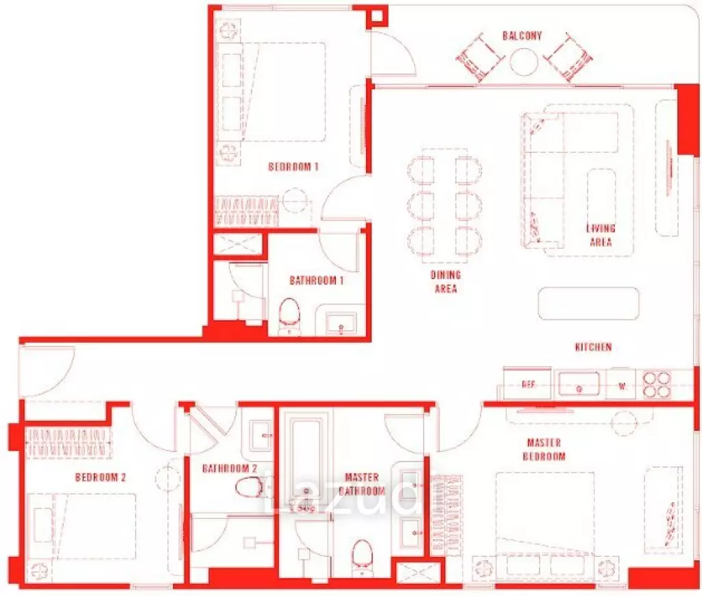 3 Beds 3 Baths 107 SQ.M The Standard Residences Hua Hin