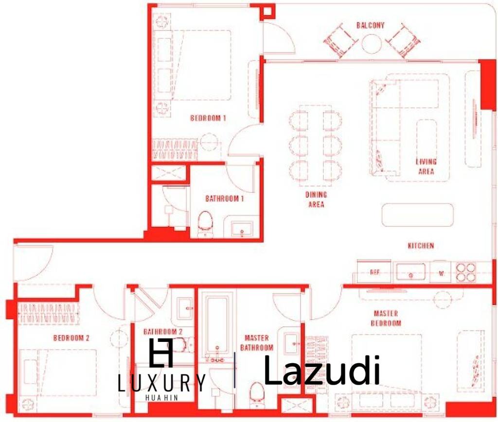 3 Beds 3 Baths 107 SQ.M The Standard Residences Hua Hin