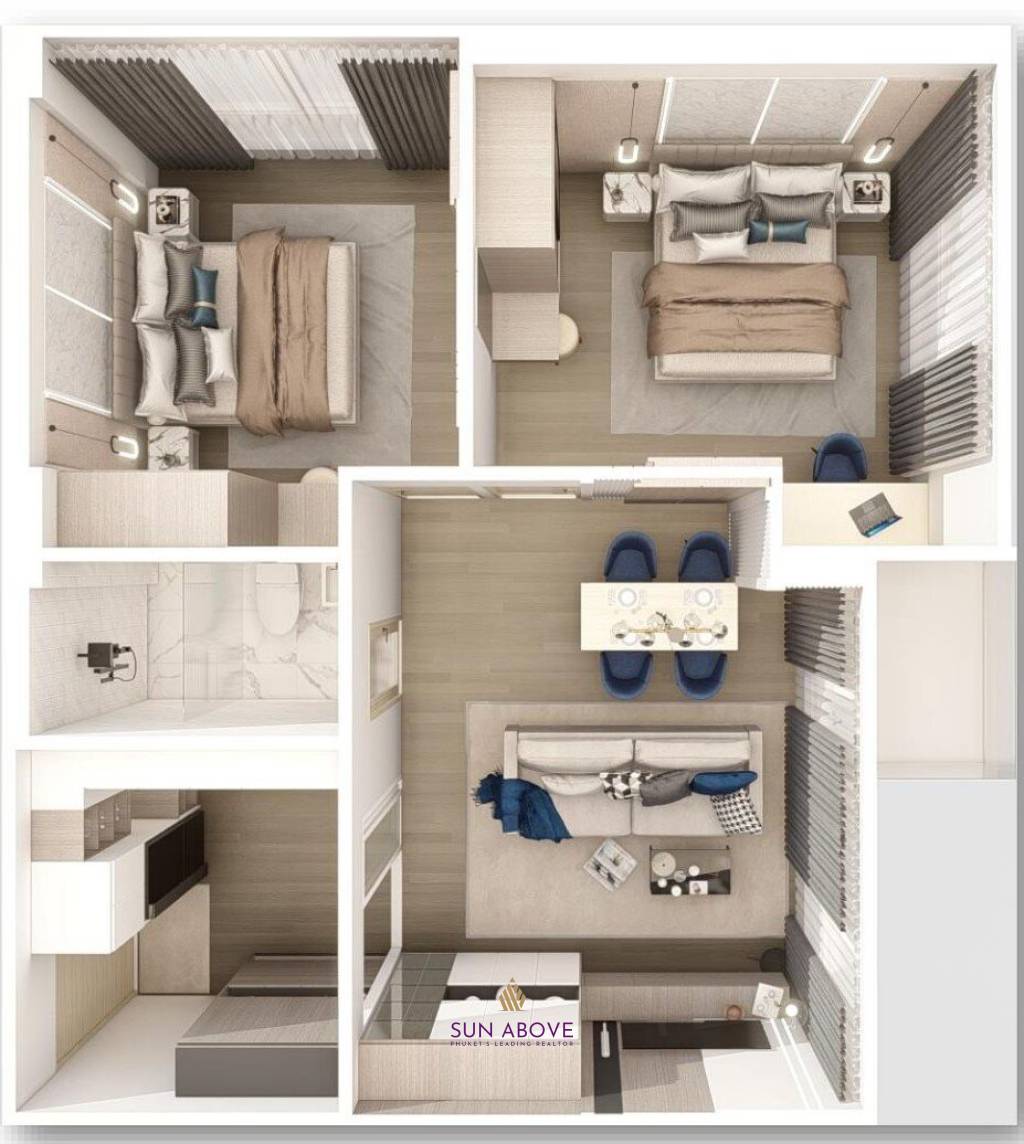 2 Bed 2 Bath 59.90 SQ.M Utopia Urban Lux + Glam