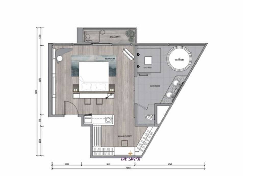 1 Bed 1 Bath 57.30 SQ.M Laya Wanda Vista Resort Phase 1