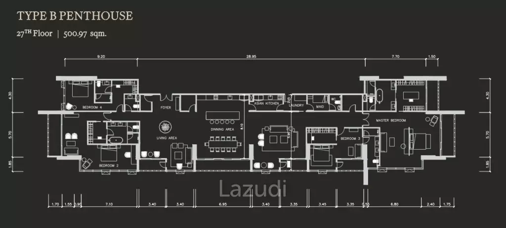 Ultra Luxury 4BR Condo at The River, Bangkok