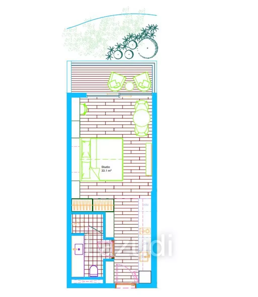Studio 1 Bath 41.45SQ.M Layan Verde Phase 2