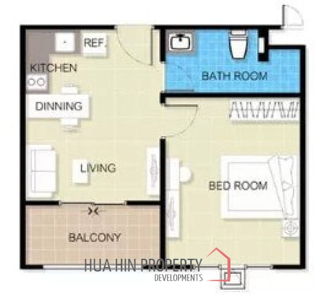 1 Bed 1 Baths 40.96 SQ.M The 88 Condo