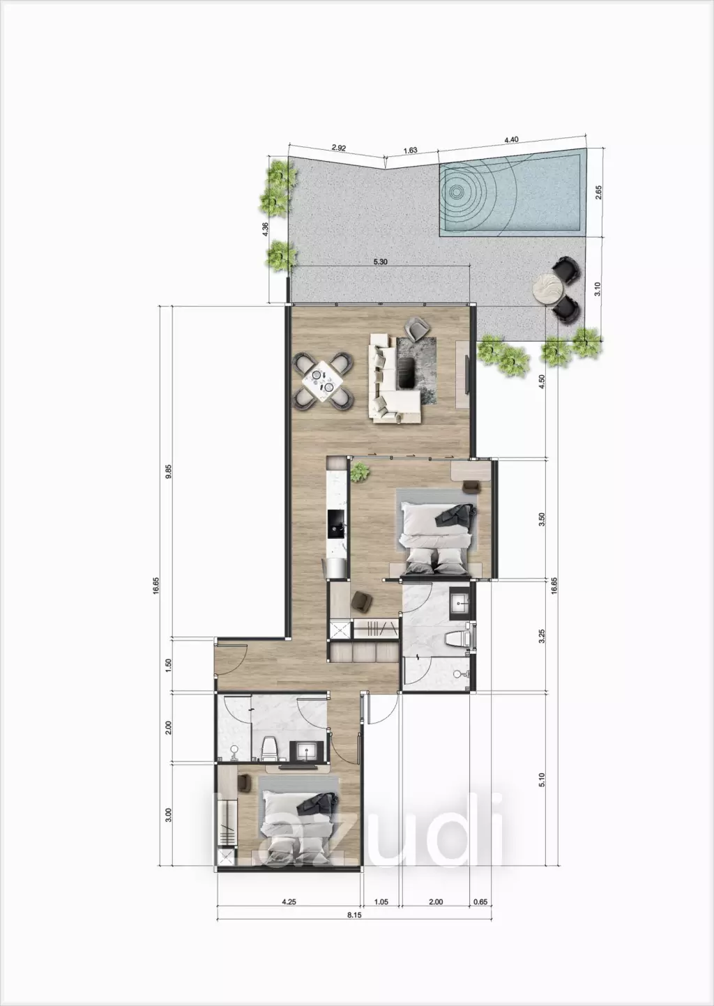 1 Bed 1 Bath 47 SQ.M Coral Beach Oceanview Resort
