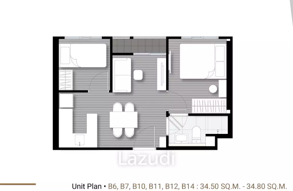 1 Bed plus 1 Bath 34.8 SQ.M Nue Evo Ari