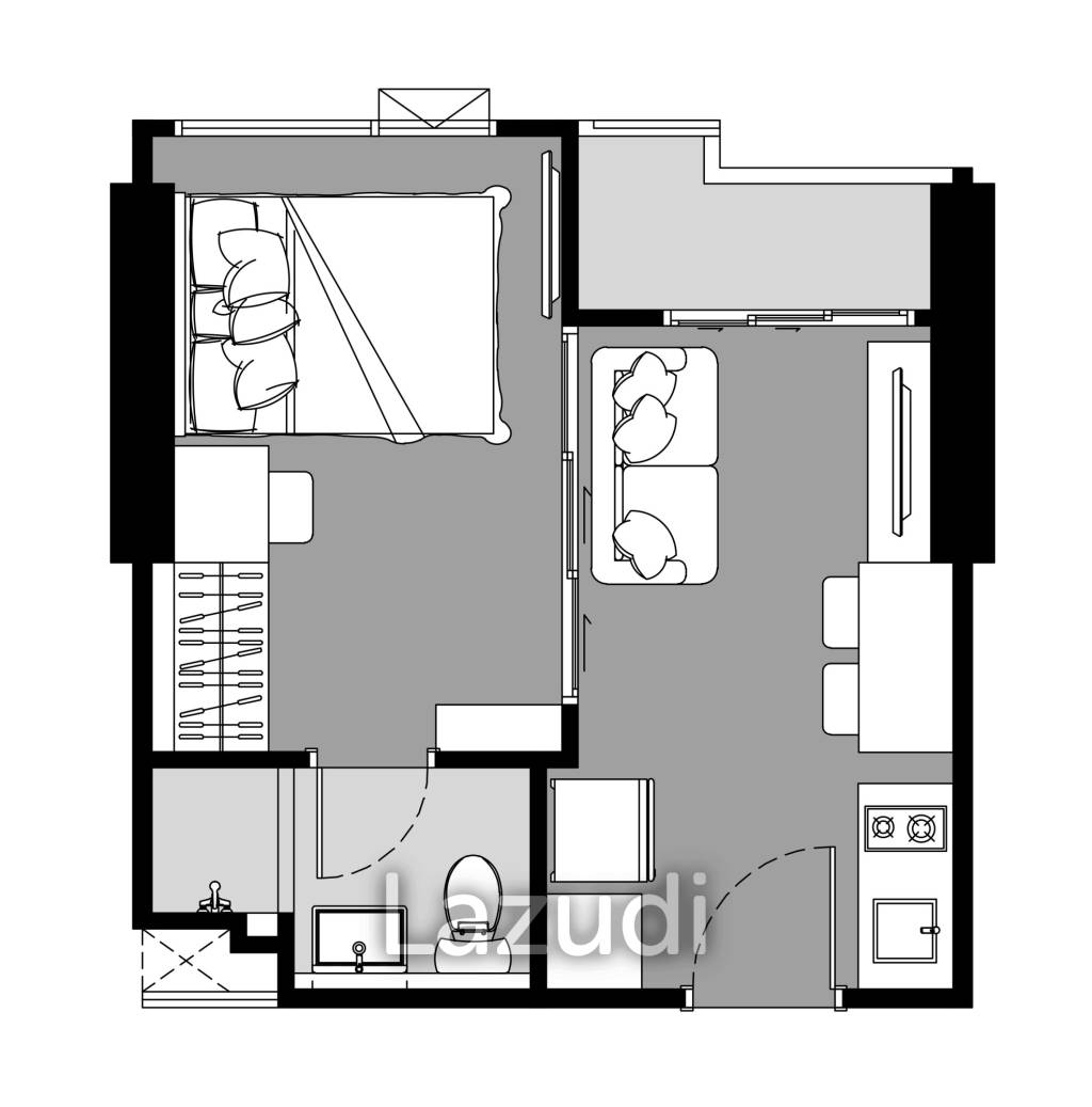 1 Bed 1 Bath 26.82 SQ.M The Stage Mindscape Ratchada - Huaikwang