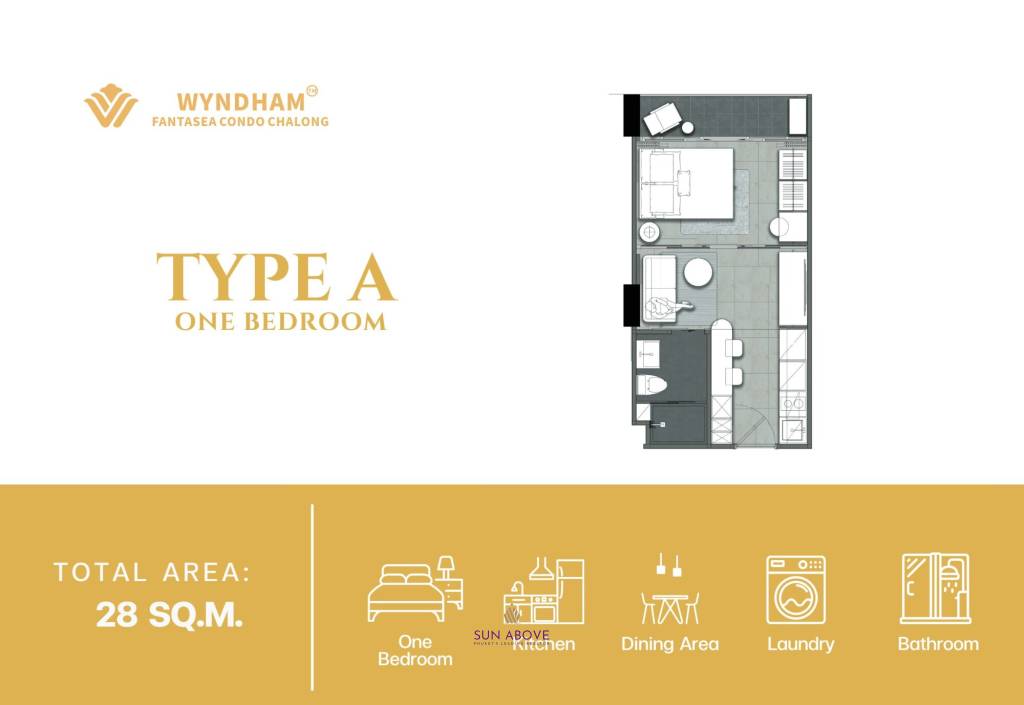 1 Bed 1 Bath 28 SQ.M Wyndham Fantasea Condo Chalong