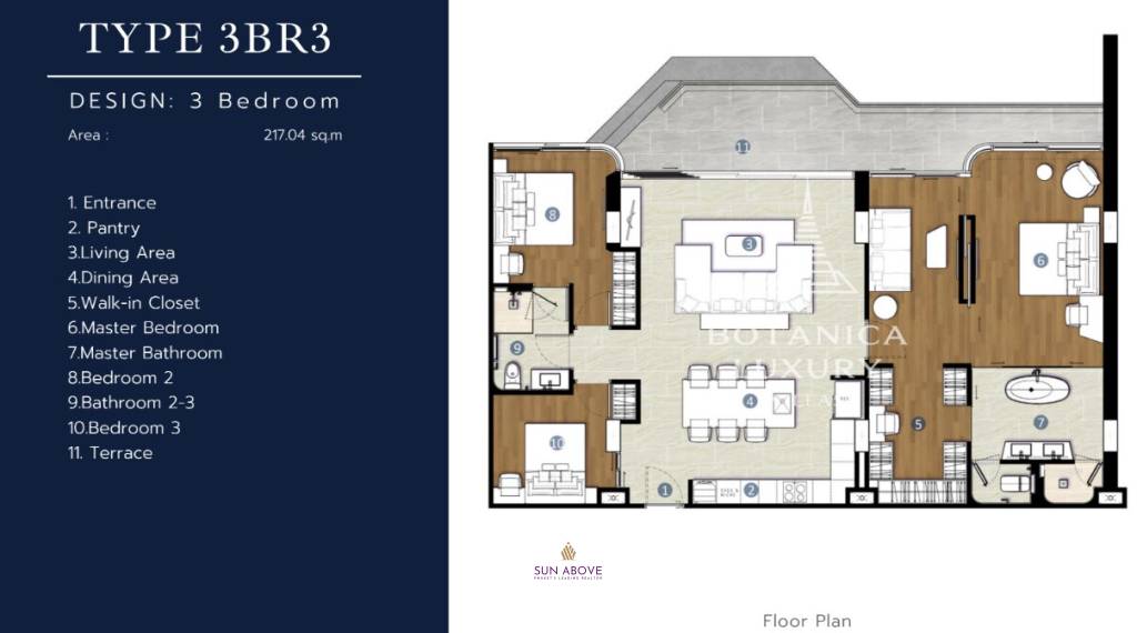 3 Bed 3 Bath 127 SQ.M Botanica Hythe Condominium