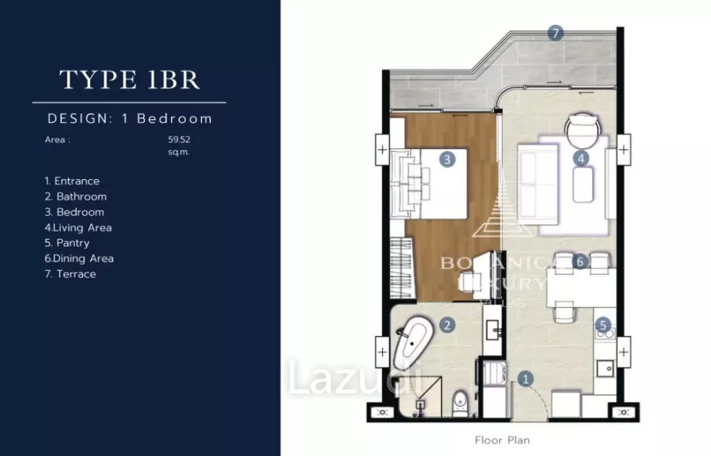 1 Bed 1 Bath 60 SQ.M Botanica Hythe Condominium