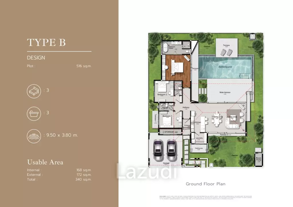 3 Bed 3 Bath 340 SQ.M Botanica Wisdom