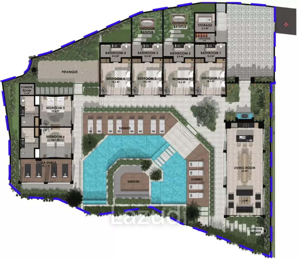 6 Bed 6 Bath 263.6 SQ.M Villa Menawan