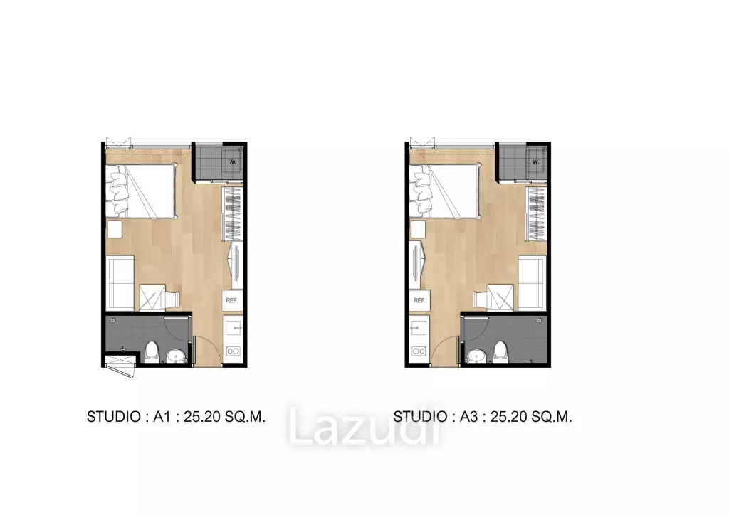 Studio 1 Bath 24.80 SQ.M. Flexi Sathon Chareon Nakorn