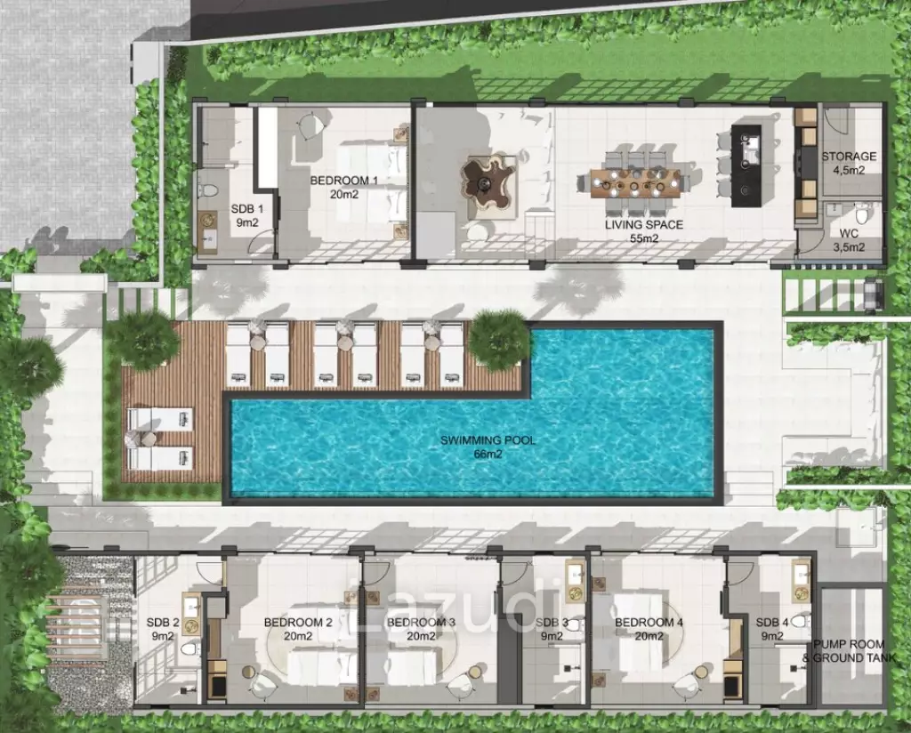 4 Bed 4 Bath 180 SQ.M Villa Asmara