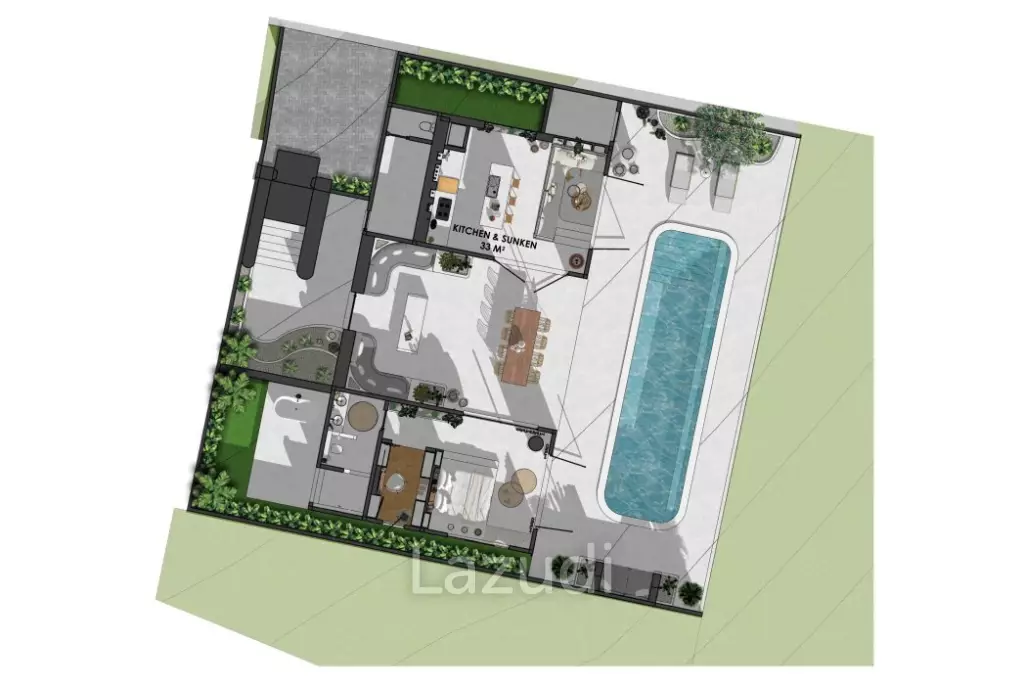 1 Bed 1 Bath 197.6 SQ.M Villa Pecatu