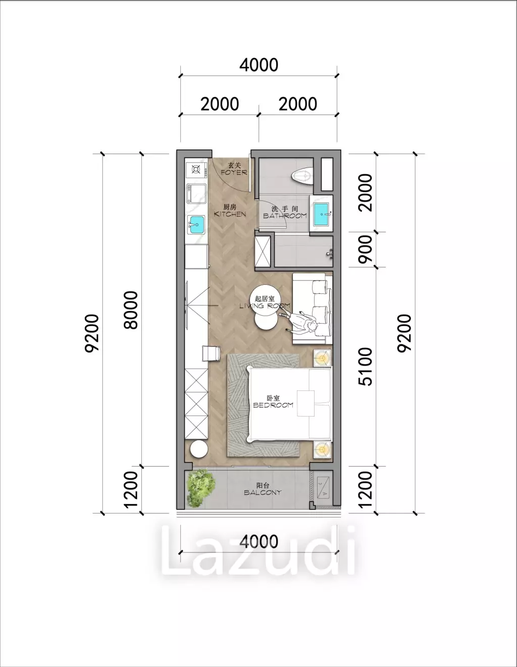 Studio 1 Bath 37.6 SQ.M Ayana Heights Seaview Residence