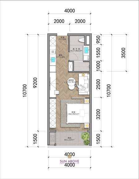 1 Bed 1 Bath 43.42 SQ.M Ayana Heights Seaview Residence