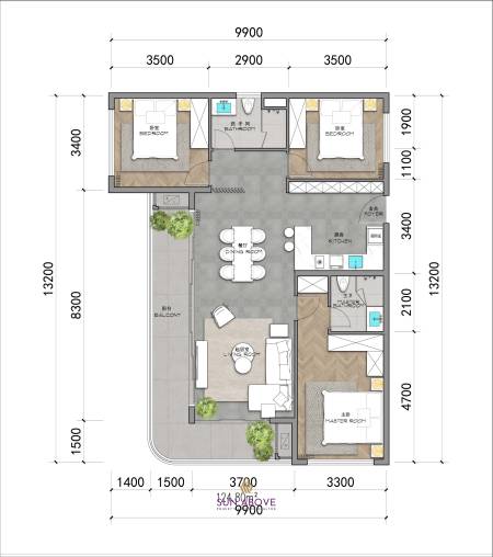 3 Beds 112.89 SQ.M Ayana Heights Seaview Residence